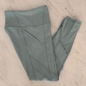 RBX Blue Leggings with Mesh Side Detailing